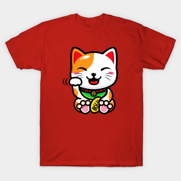 Kawaii Maneki Kitty T-Shirt by machmigo